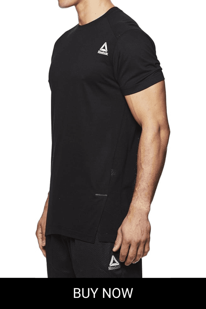 Reebok Men's Supersonic 2.0 Crewneck Activewear T-Shirt Designed with Performance Fabric - Black - Speedwork, X-Large