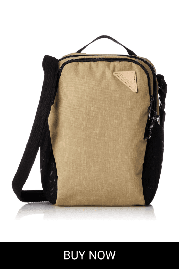 Vibe 200-4 Liter Anti Theft Fanny Pack-Fits 7 inch Tablet-Lockable and Cut Resistant, Coyote