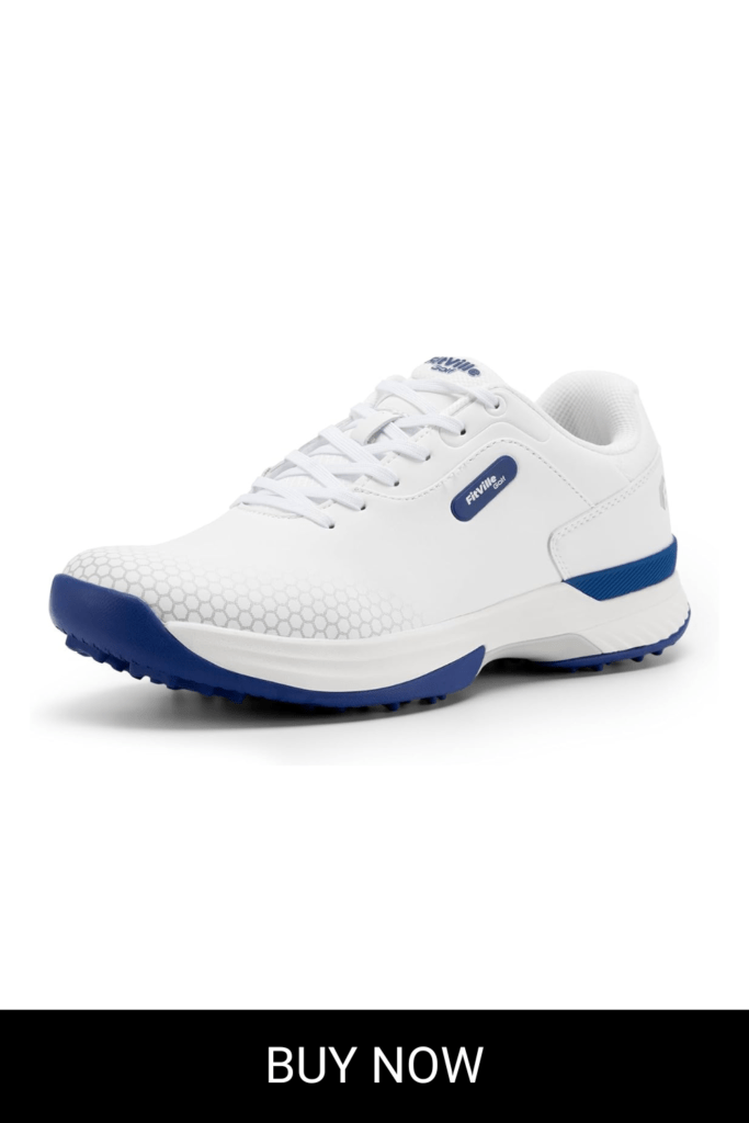FitVille Wide & Extra Wide Mens Golf Shoes Professional Outdoor Waterproof Spiked Golf Shoes for Men