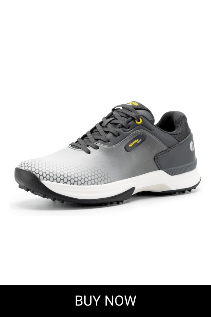 FitVille Wide & Extra Wide Mens Golf Shoes Professional Outdoor Waterproof Spiked Golf Shoes for Men