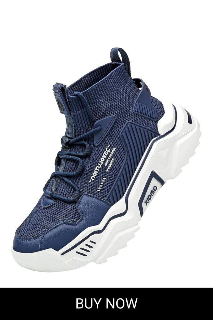 SANNAX Fashion Shoes for Mens High Top Casual Walking Shoes Non Slip Breathable Mesh Lightweight Sneakers