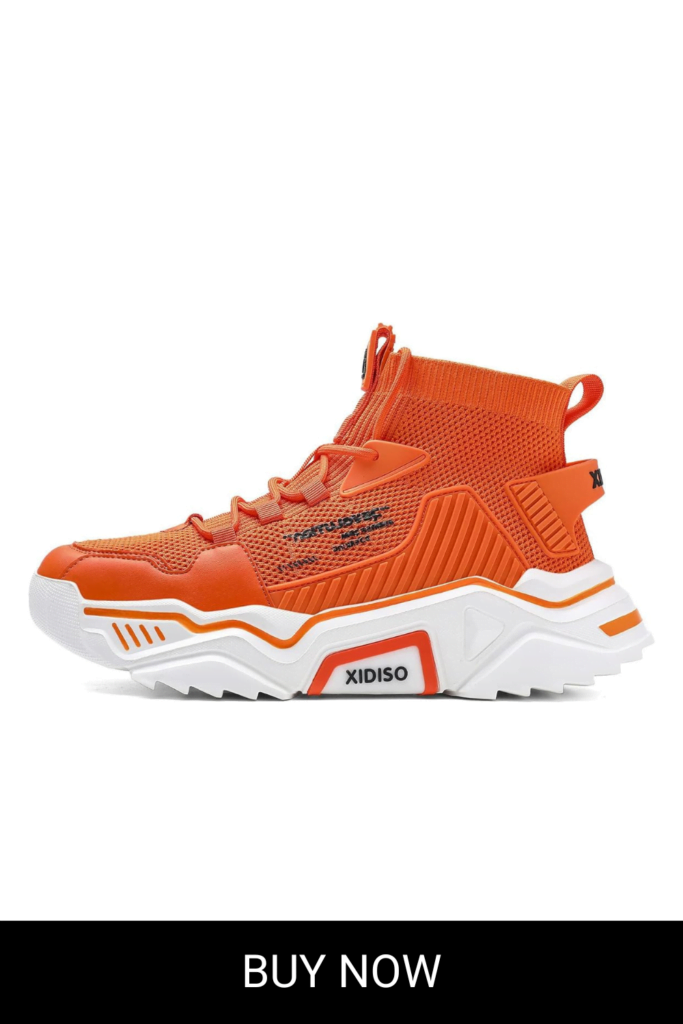 SANNAX Fashion Shoes for Mens High Top Casual Walking Shoes Non Slip Breathable Mesh Lightweight Sneakers