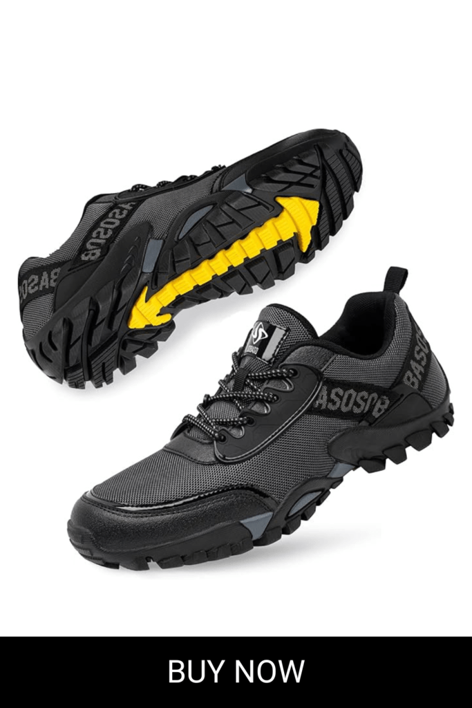 SOBASO Mens Hiking Shoes Trail Running Shoes Stylish Slip Resistant Fitness Walking Jogging Sock Sneakers