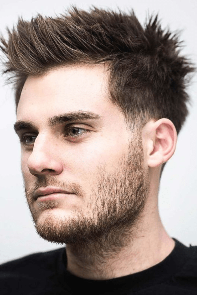 The Spiky Look - round face men hairstyle