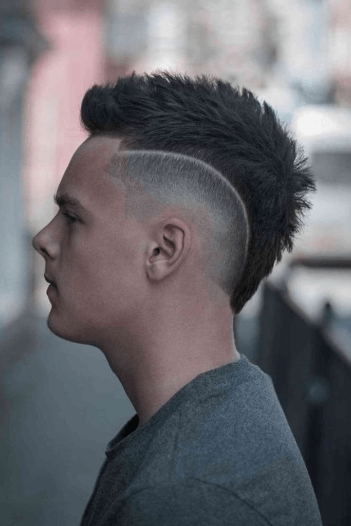 The Mohawk - round face men hairstyle