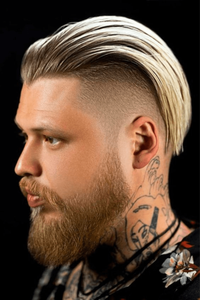 Slick Back with Colored Tips - slick back haircut with fade