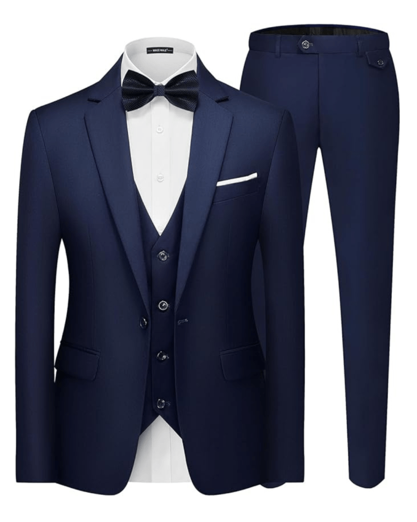 slim-fit suit with chelsea boots men outfit