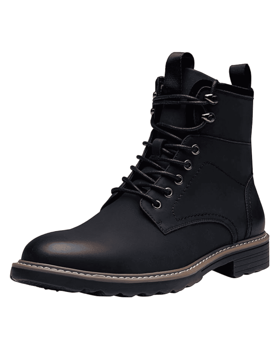 Vostey Boots for Men Casual Waterproof Mens Boots Retro Lace Up Motorcycle boots