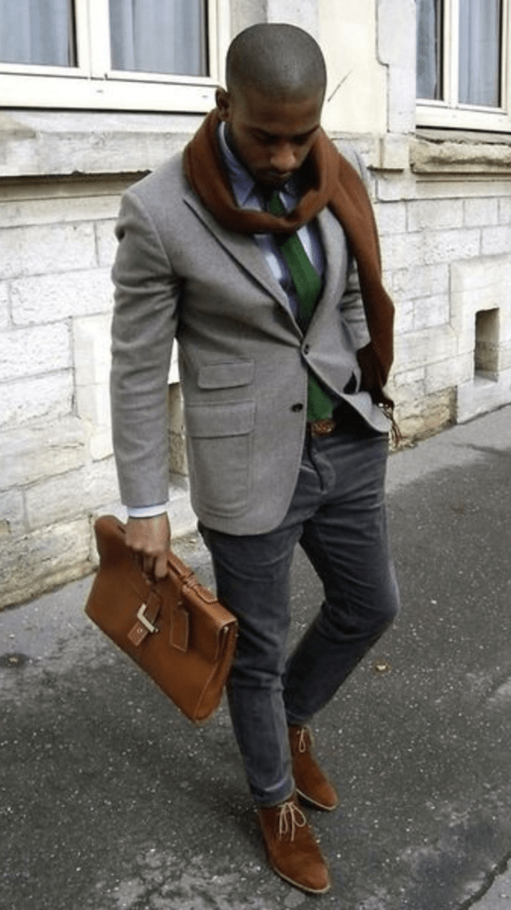Art Gallery Chic: grey jeans men outfit