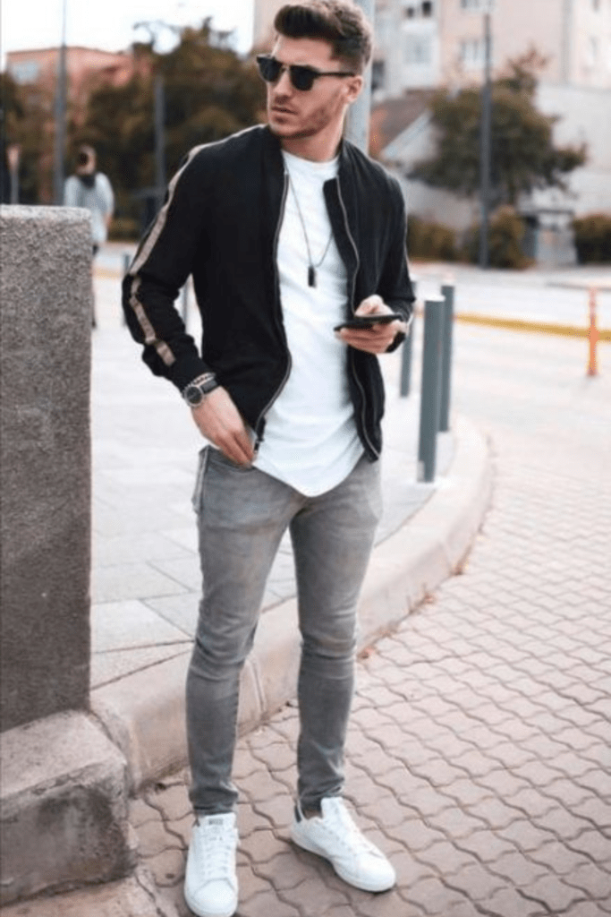 Stylish Traveler: grey jeans men outfit