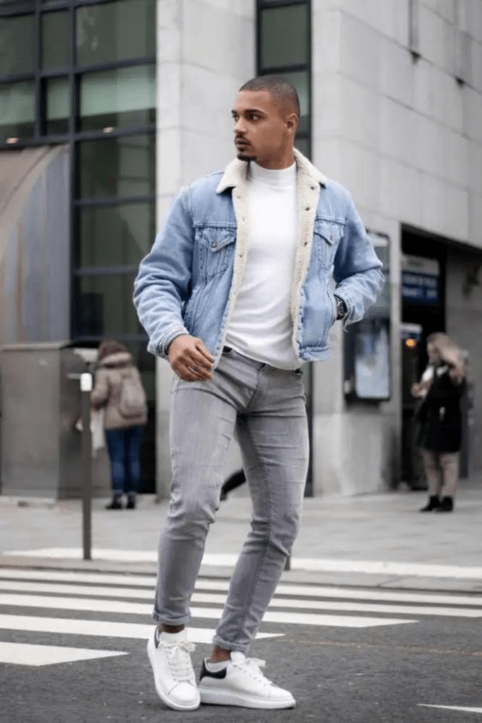 Casual Cool: grey jeans men outfit
