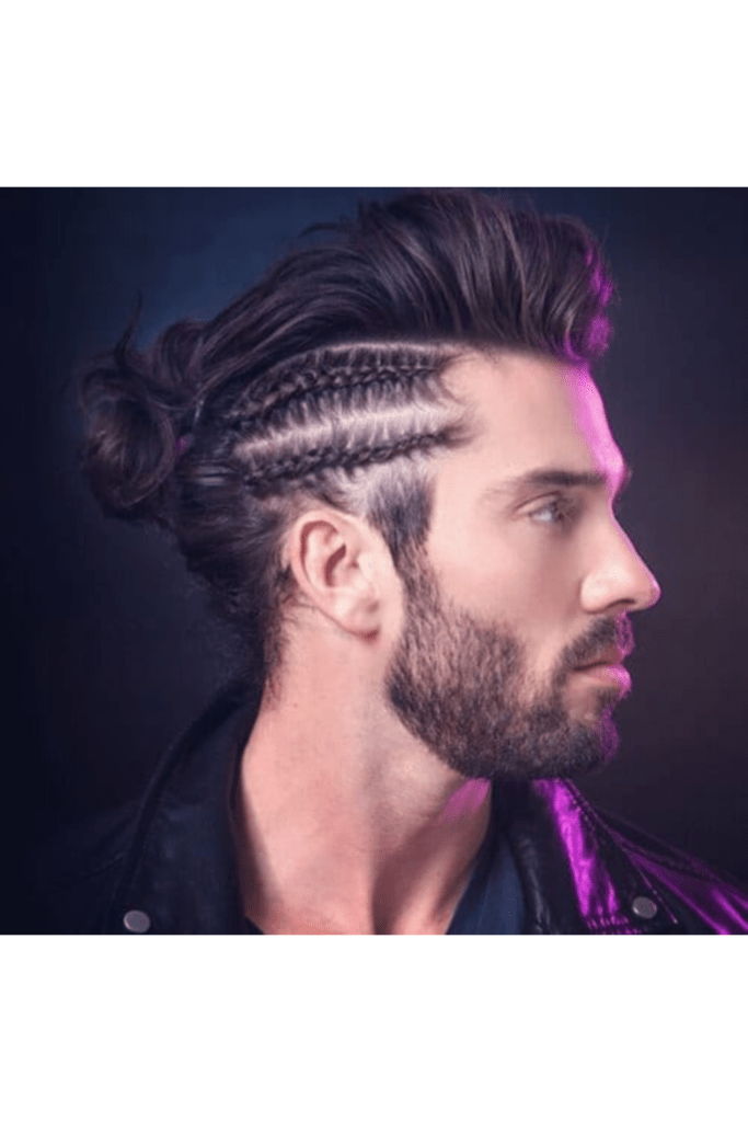 The Braided Man Bun: japanese men hairstyle