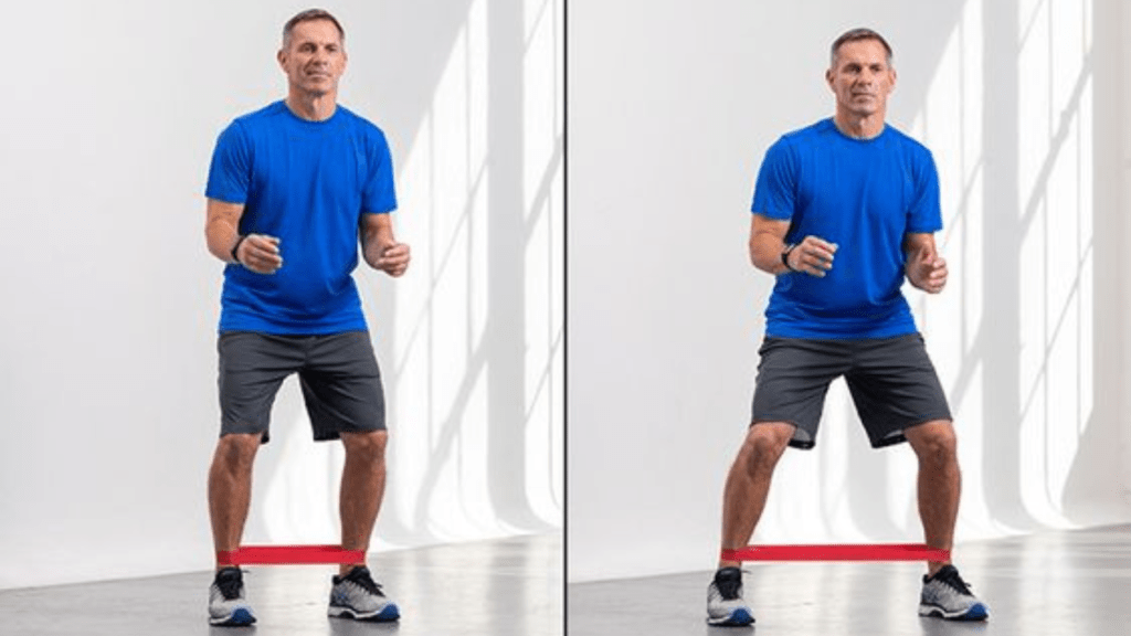 Lateral Band Walks and knee strengthening exercises at home