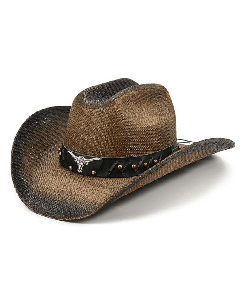 Cowboy Hat for Women and Men - Straw Cattleman Crease Western Hats with Upgrade 4 inches Shapeable Wide Brim