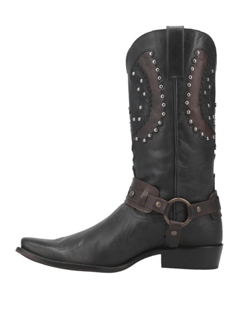 Dingo Mens War Eagle Studded Square Toe Casual Boots Mid Calf - Black