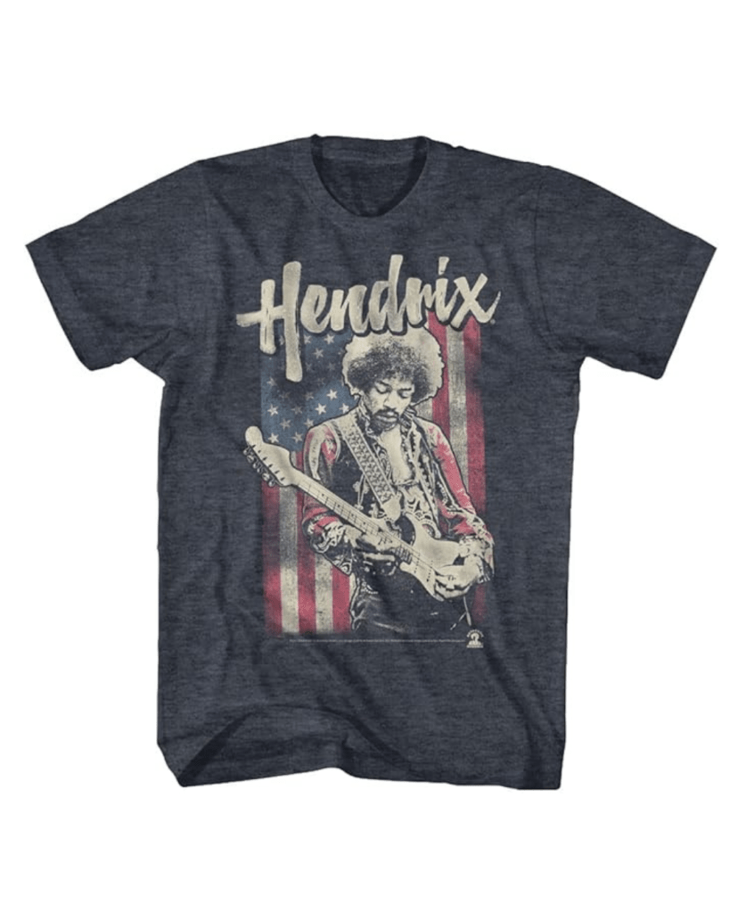 Jimi Hendrix 1960's Psychedelic Musical Icon USA Flag Distressed T-Shirt Tee