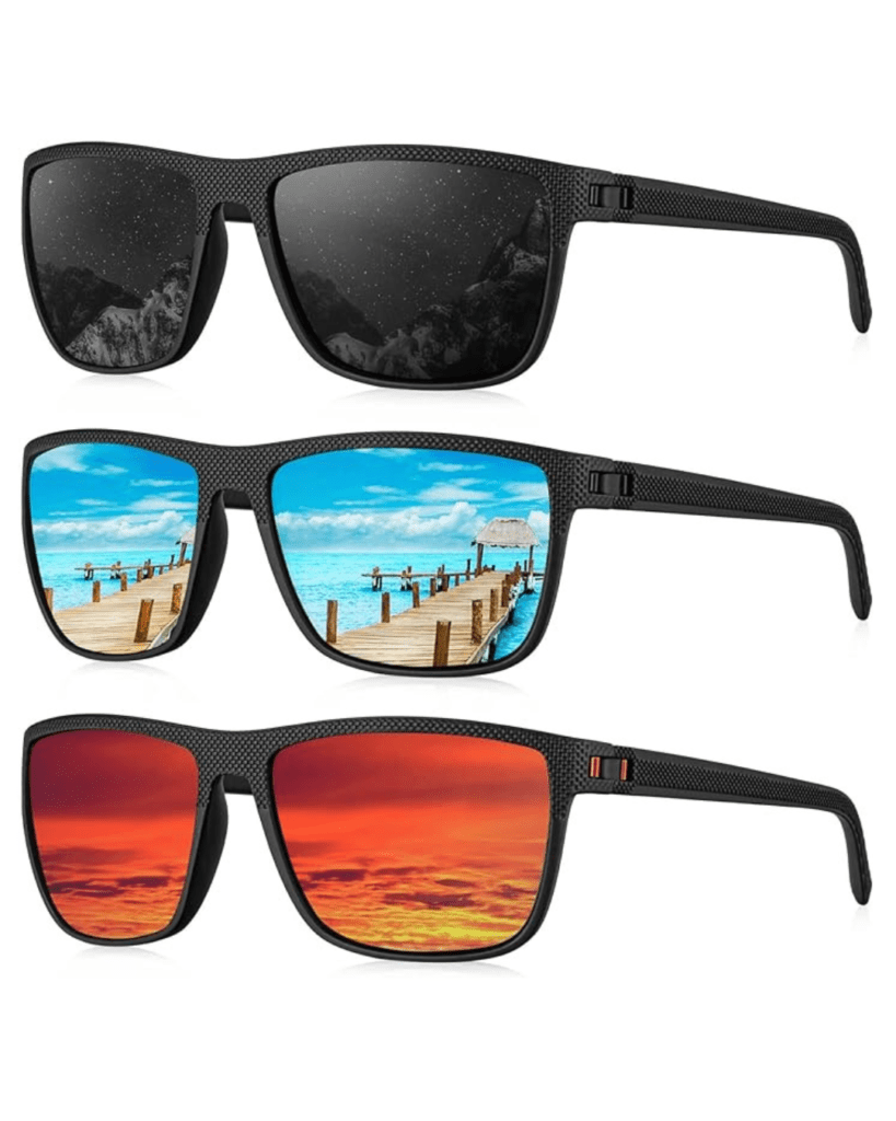 KALIYADI Polarized Sunglasses for Men, Lightweight Sun Glasses with UV Protection for Driving Fishing Golf
