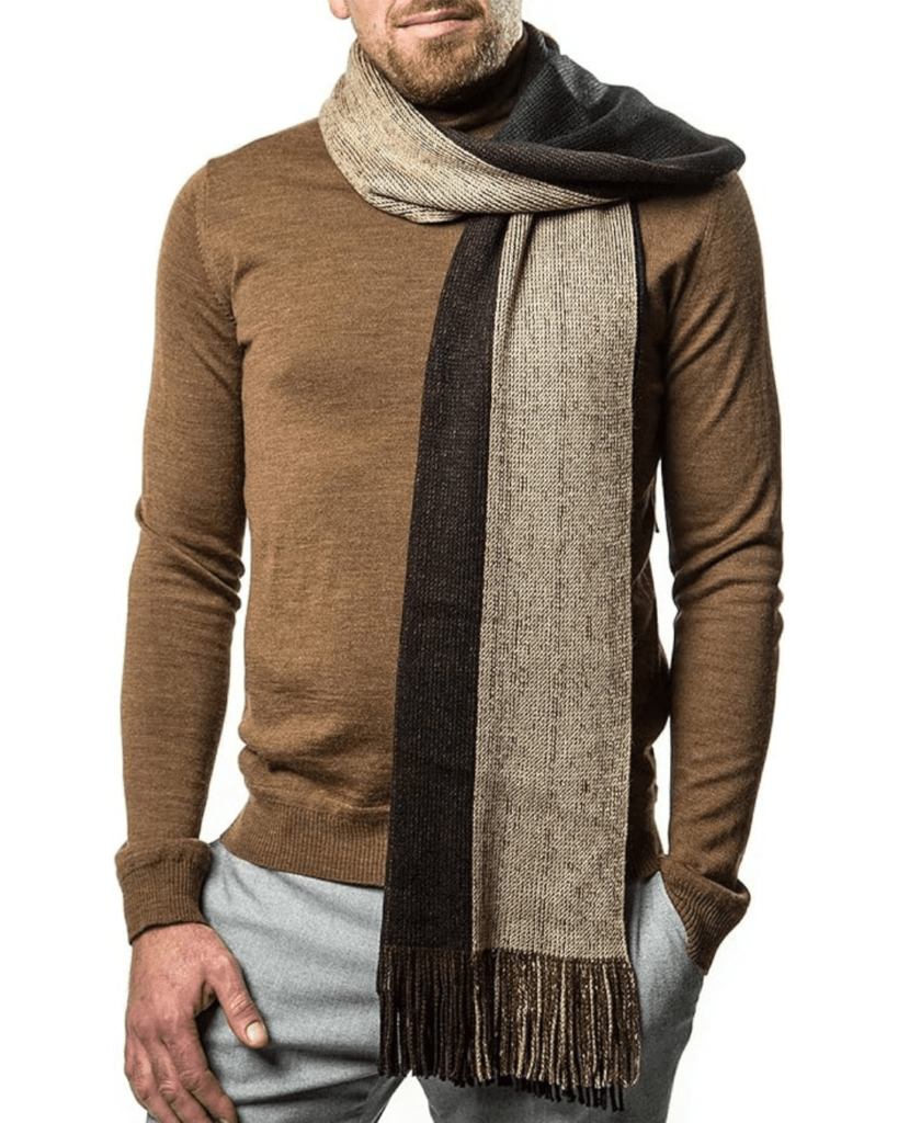 Marino Avenue Mens Scarf, Knit Striped Scarf, Long Winter Mens Scarves In An Elegant Gift Box