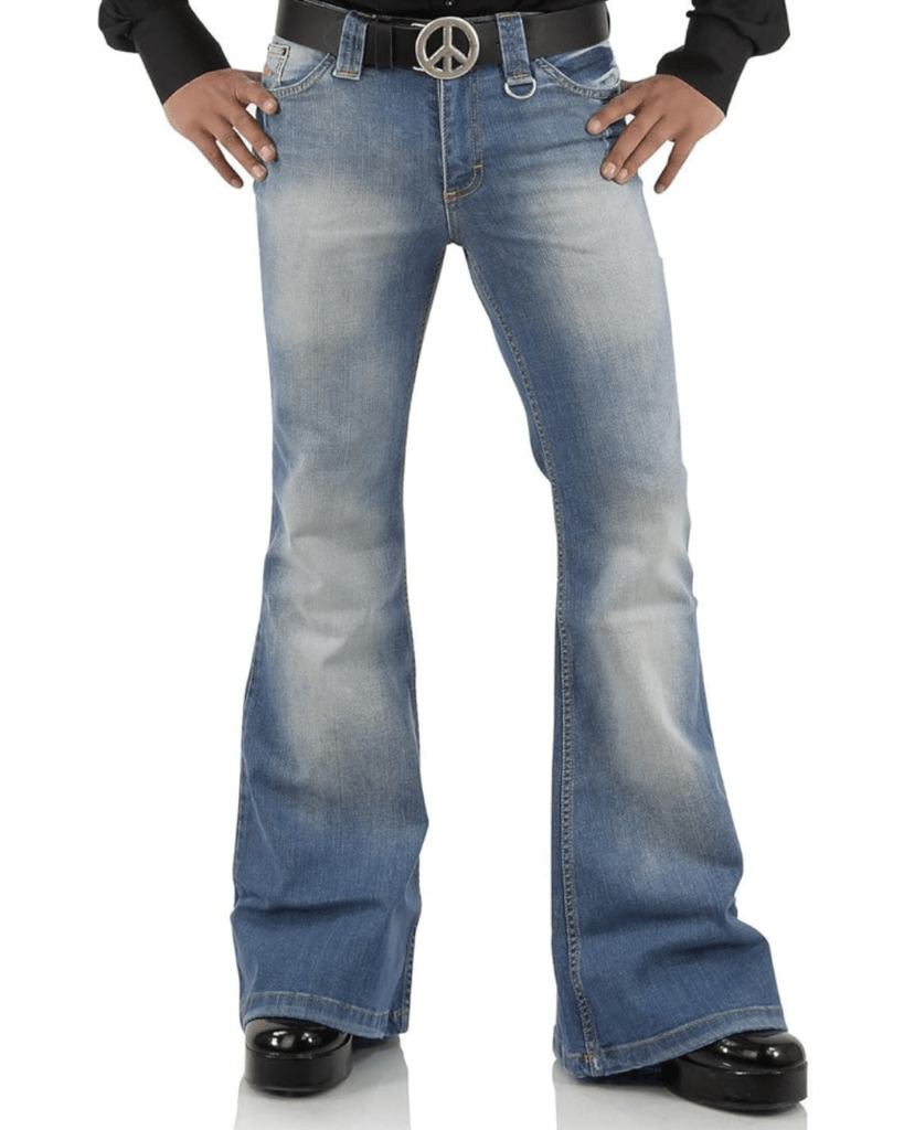 Men's Vintage Bell Bottom Jeans 60s 70s Outfits for Men,Mens Bell Bottoms Disco Pants Flared Jeans