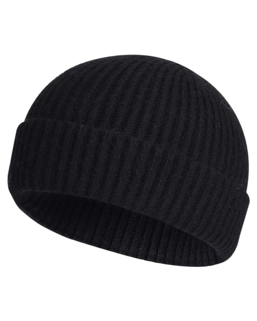 ROYBENS Swag Wool Knit Cuff Short Fisherman Beanie for Men Women, Winter Warm Hats