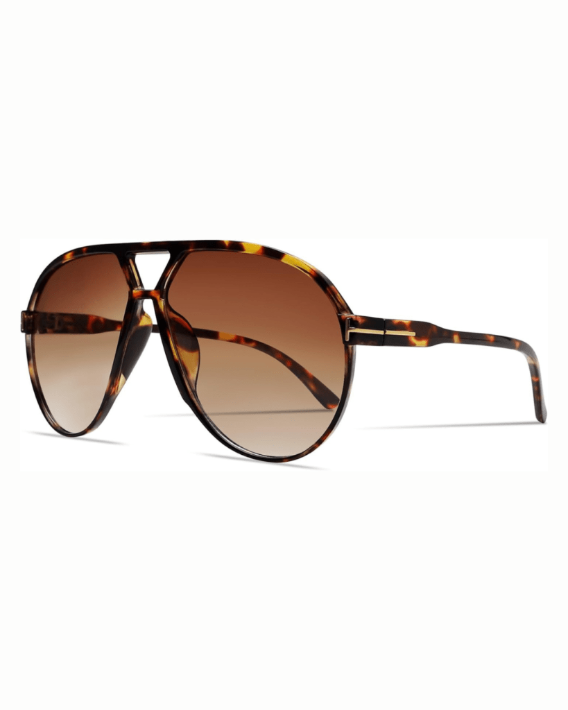 Retro Aviator Sunglasses for Women Men Oversized Classic 70s Vintage Trendy Tangle Free Square Aviators Sun Glasses