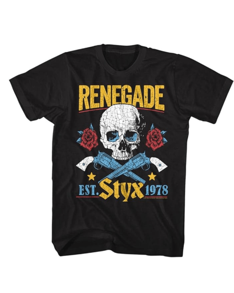 Styx 70s Rock 1978 Renegade Tour Short Sleeve T-Shirts Vintage Style Graphic Tees