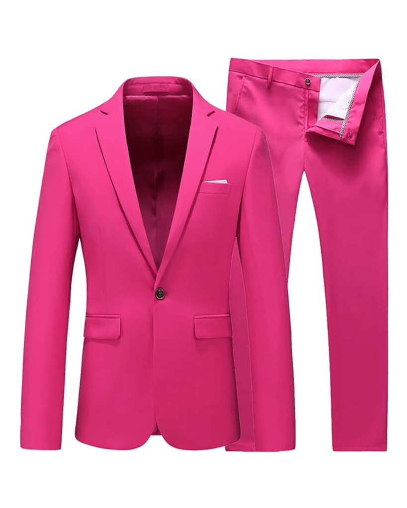UNINUKOO Mens Suit Slim Fit 1 Button 2 Piece Wedding Party Holiday Solid Color Tux Suits for Men