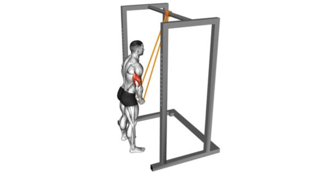 Tricep Resistance Band Pushdown for tricep workouts