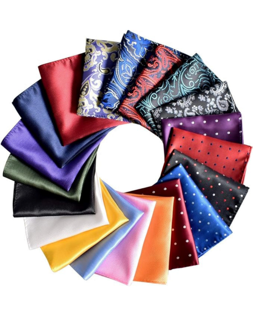 Pocket Squares for Men 20 Pack Mens Pocket Squares handkerchiefs Set Assorted Colors with Box