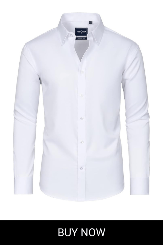 Alimens & Gentle Slim Fit Mens Dress Shirts Long Sleeve Dress Shirts for Men Stain Sheild Button Down Shirt Men Big