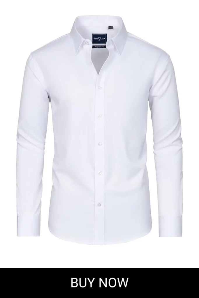 Alimens & Gentle Slim Fit Mens Dress Shirts Long Sleeve Dress Shirts for Men Stain Sheild Button Down Shirt Men Big