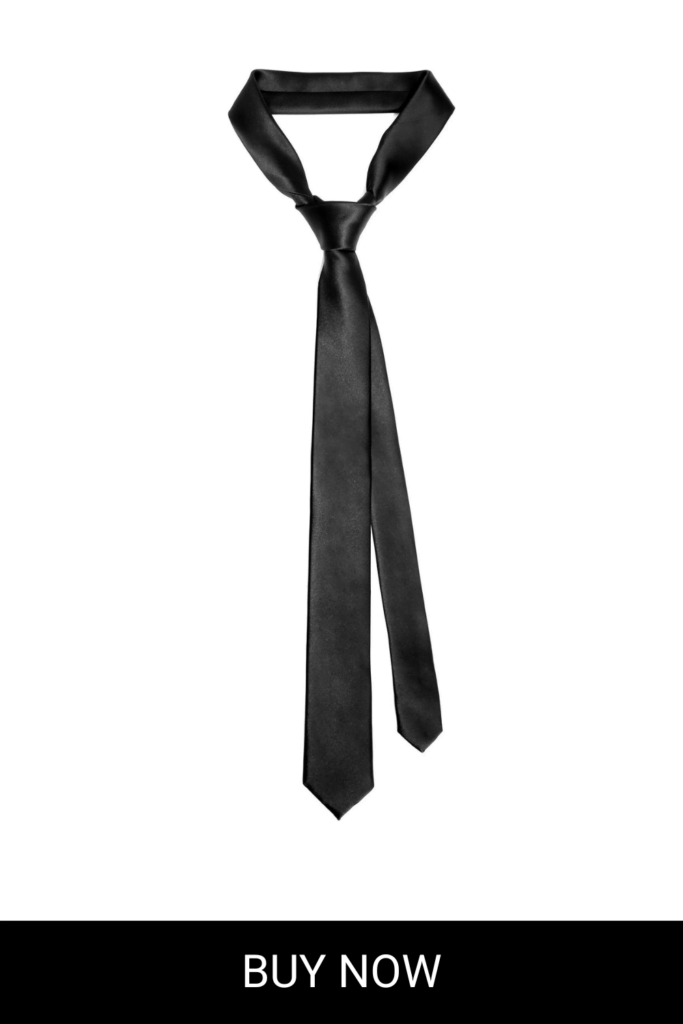 Black Tie Men Skinny Ties Slim Ties Satin Tie-Black