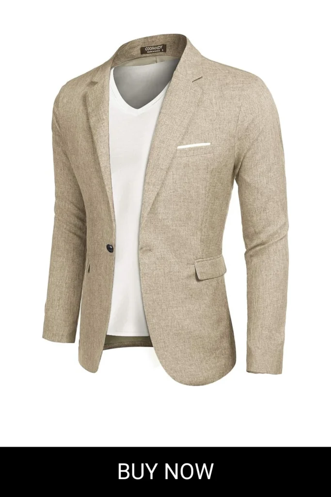 COOFANDY Men's Blazer Casual Sport Coats Slim Fit One Button Suit Jacket Lightweight Sports Jacket