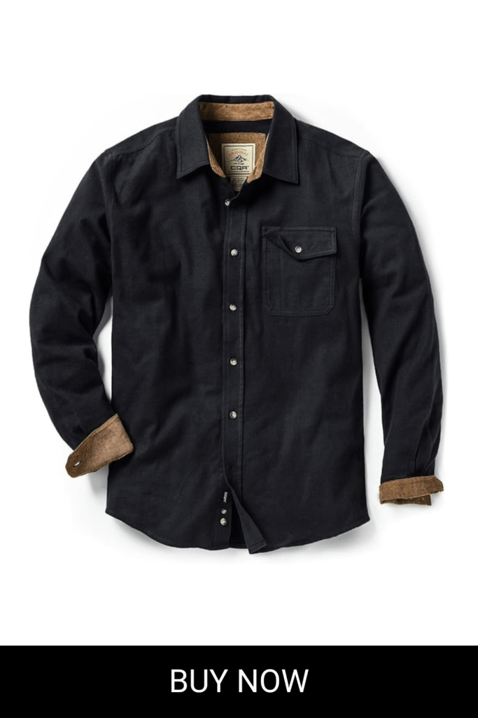 CQR Men's All Cotton Flannel Shirt, Long Sleeve Casual Button Up Plaid Shirt, Brushed Soft Outdoor Shirts