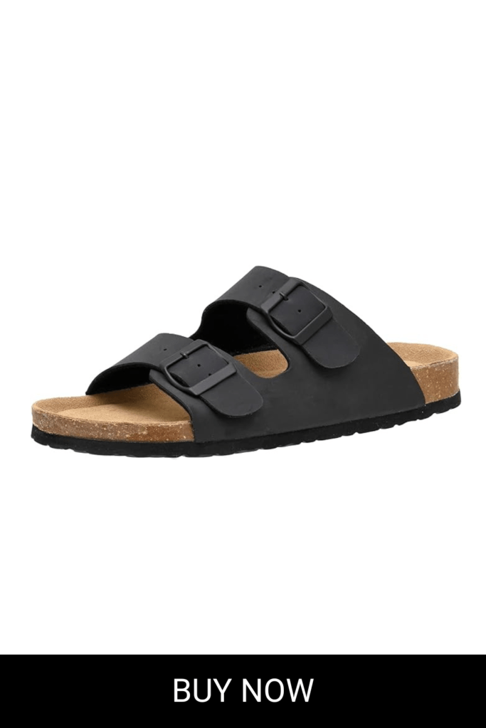 CUSHIONAIRE Men's Lane Cork footbed Sandal with +Comfort