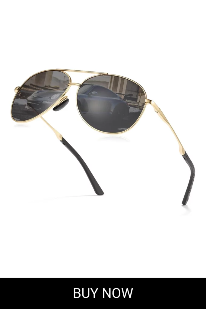 Cyxus Polarized Aviator Sunglasses for Men Women UV400 Protection Trendy Metal Frame for Driving Golf Hiking