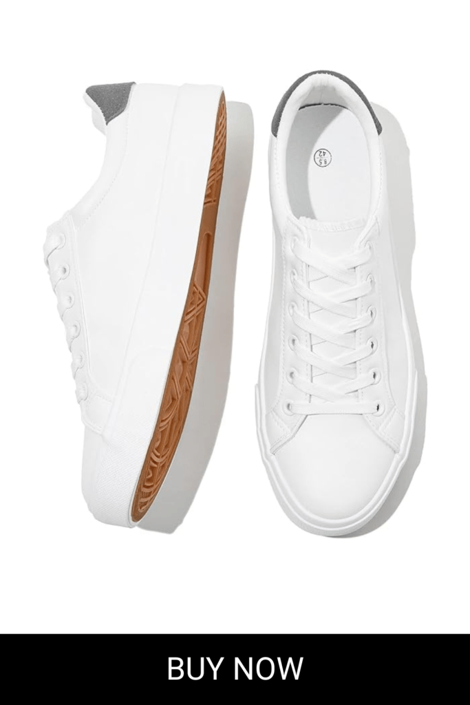 FRACORA Mens White Tennis Shoes Low Top Fashion Sneakers PU Leather Casual Shoe for Men
