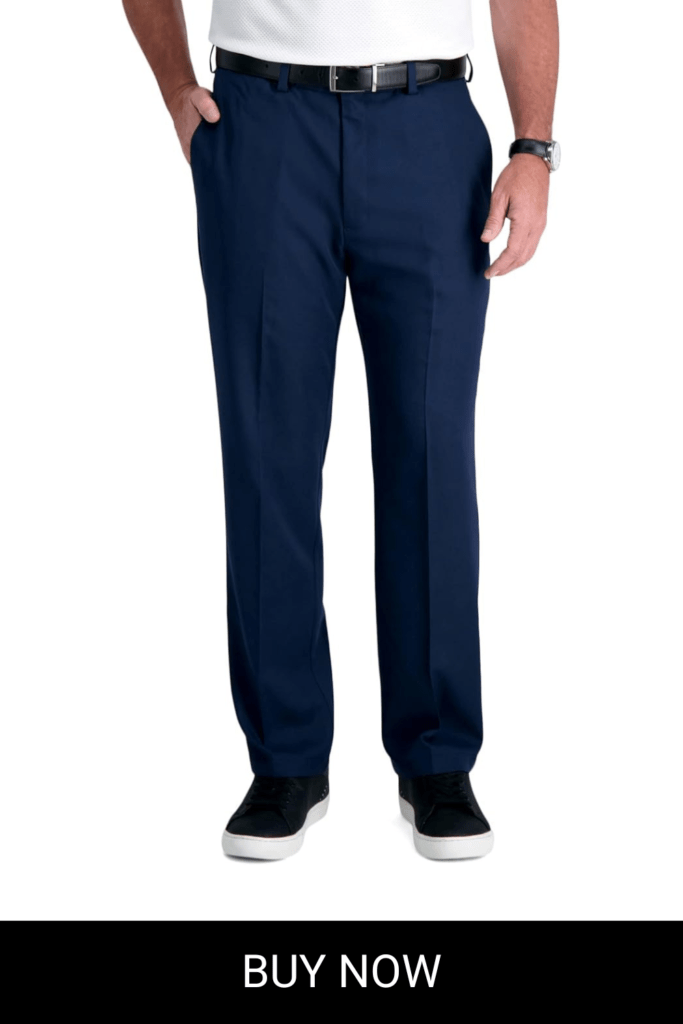 HAGGAR Mens Cool 18 Pro Classic Fit Flat Front Casual Pant Regular and Big & Tall Sizes