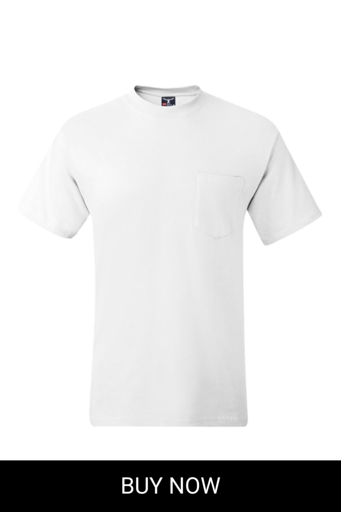 Hanes Men's Heavyweight Pocket T-Shirt, Beefy-T Full-Cut Cotton Pocket Tee for Men, Crewneck T-Shirt For Men, 1 or 2 Pack