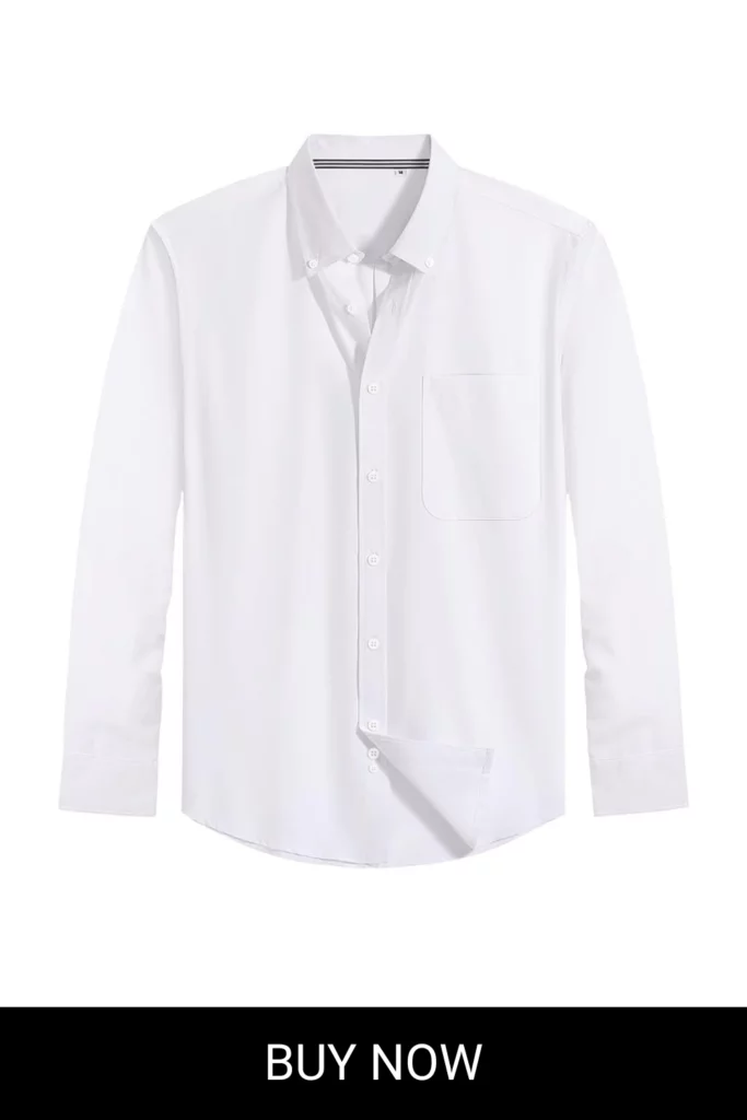 J.VER Men's Oxford Shirt Solid Casual Button Down Collar Shirts Long Sleeve Dress Shirts with Pocket