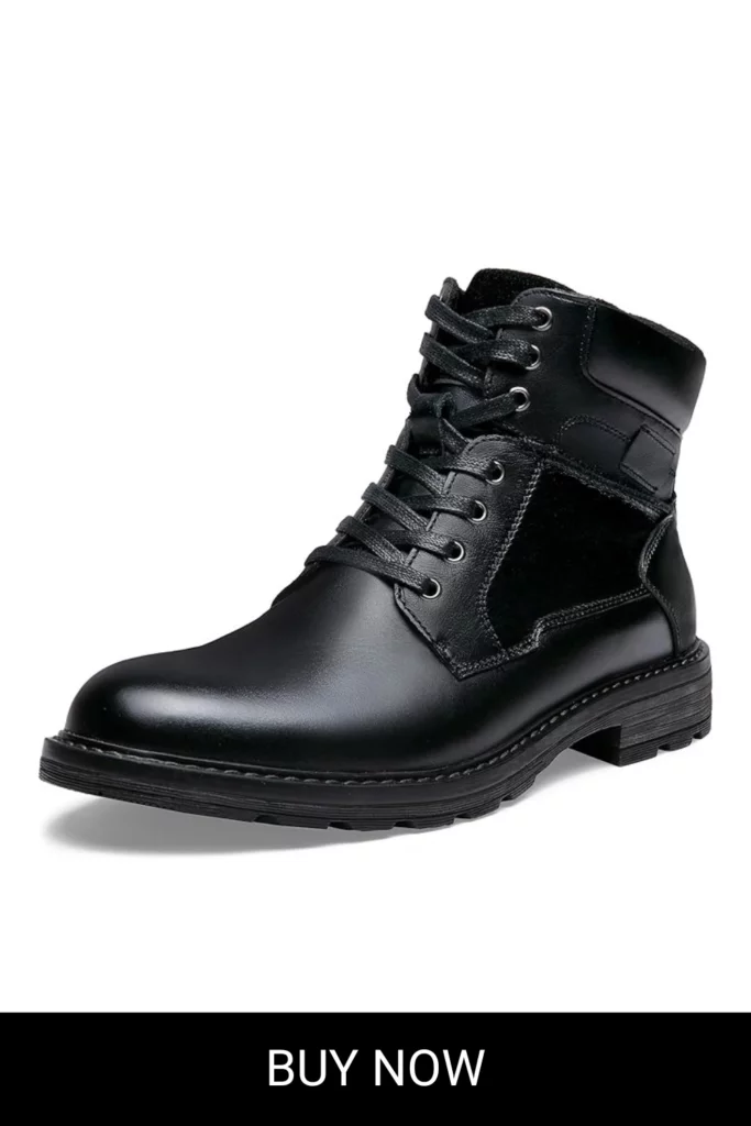 Jousen Mens Boots Casual Leather Boots For Men Chukka Fashion Men's Dress Boots