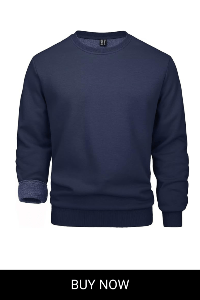MAGCOMSEN Men's Crewneck Sweatshirt Long Sleeve Casual Warm Fleece Pullover