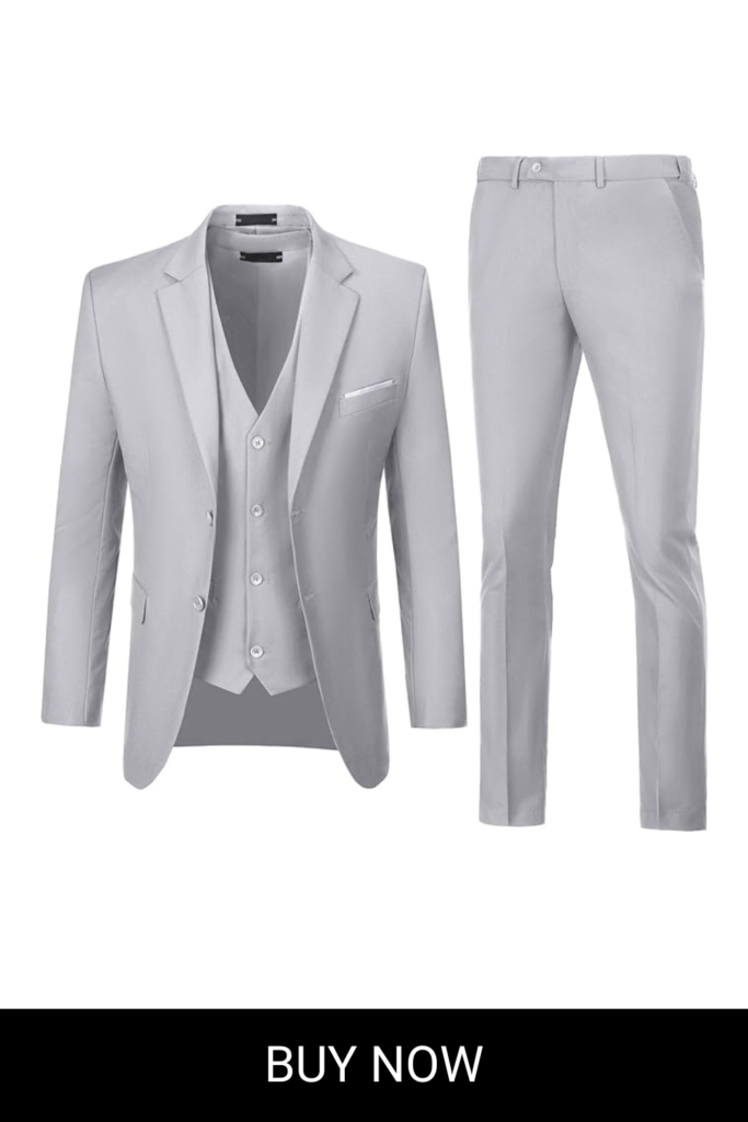 Men Suits 3 Pieces Set Slim Fit Wedding Suit Groomsmen Prom Suit Tuxedo Business Formal Casual Groom Suit Jacket Blazer Pants