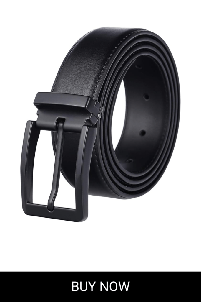 Men's Dress Belt Black Leather Belts for Jeans