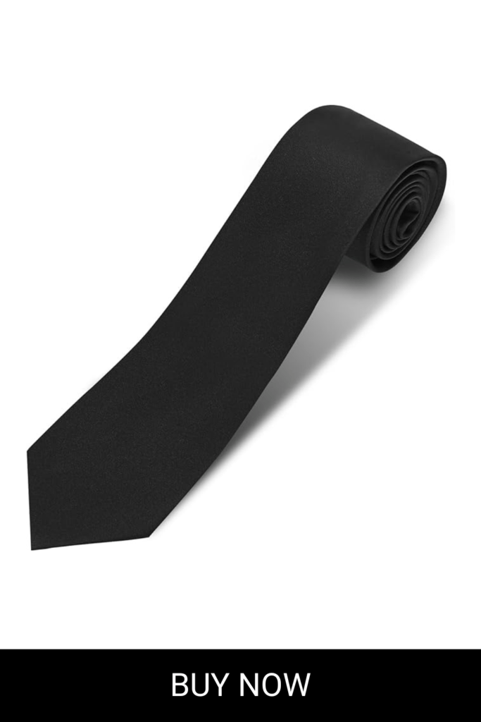 Men's Ties Solid Pure Color 3.15" (8CM) Necktie Plain Formal Black Ties For Men