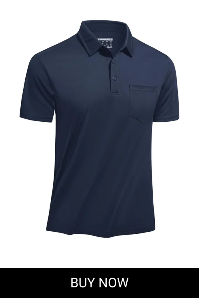 TACVASEN Polo Shirts for Men with Pocket Short Sleeve Lightweight Quick Dry Hiking Golf Fishing