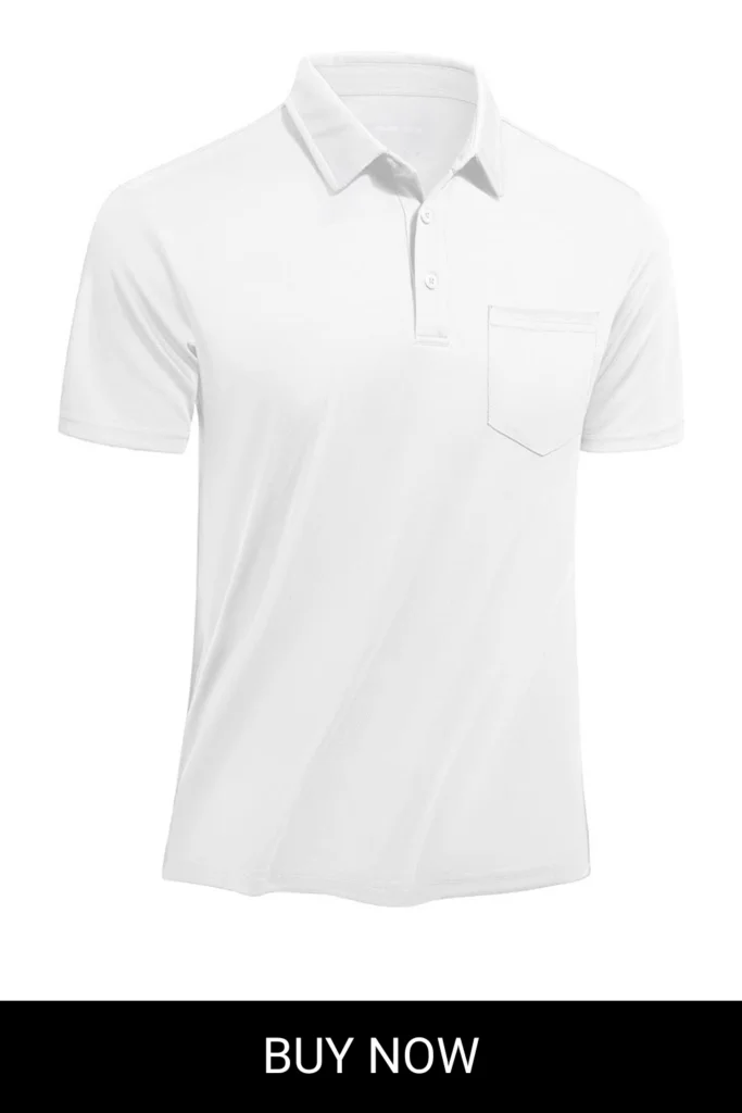 TACVASEN Polo Shirts for Men with Pocket Short Sleeve Lightweight Quick Dry Hiking Golf Fishing