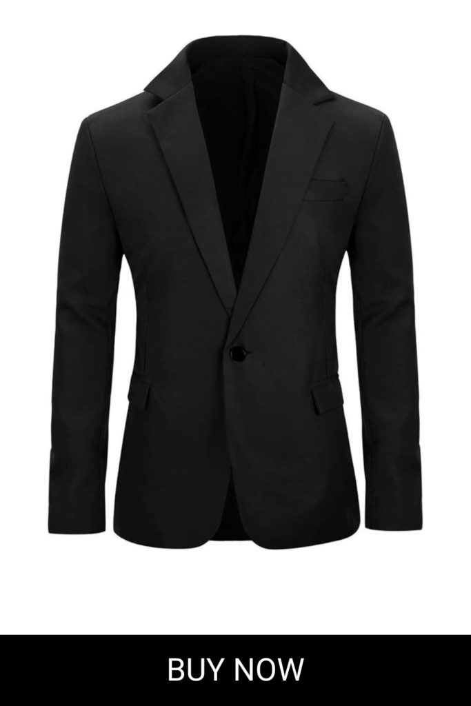 YUNCLOS Men's Slim Fit Casual 1 Button Notched Lapel Blazer Jacket