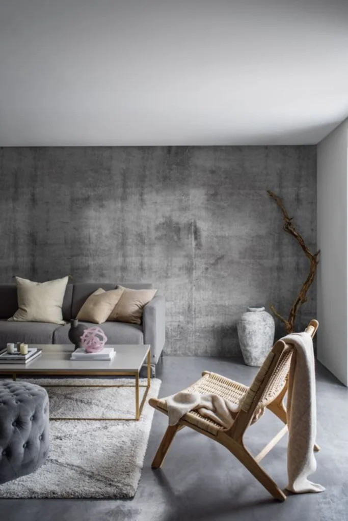 Concrete Elements: masculine living room decor