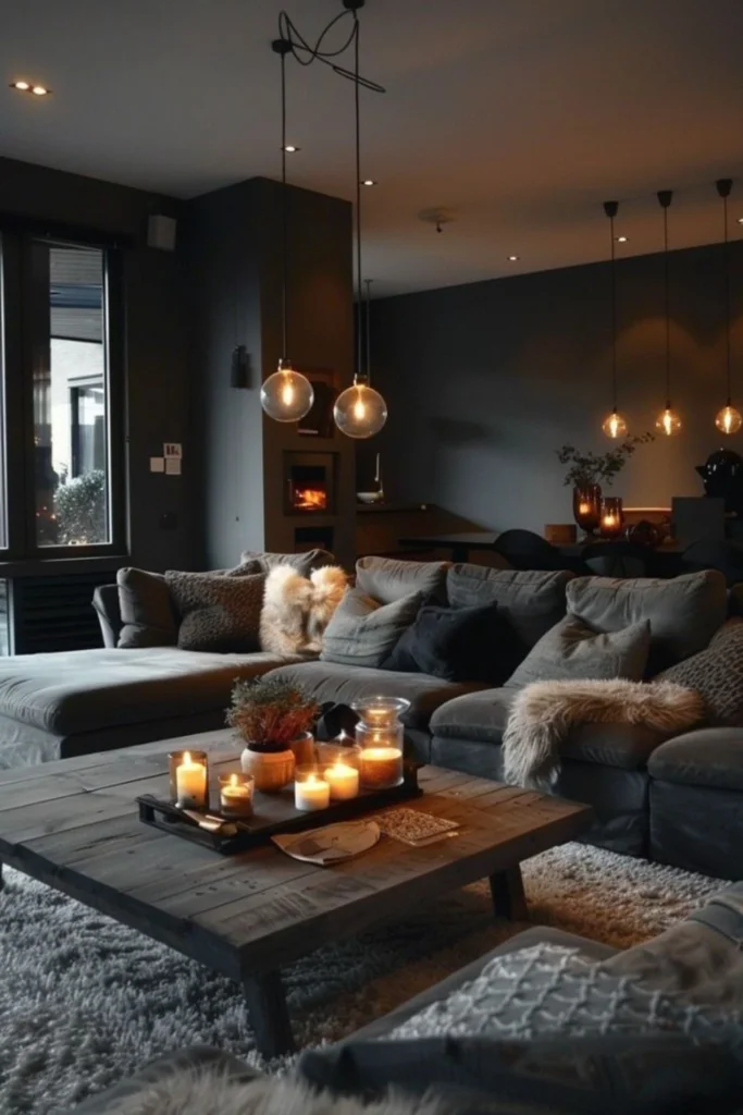 Dark Wood Furniture: masculine living room decor